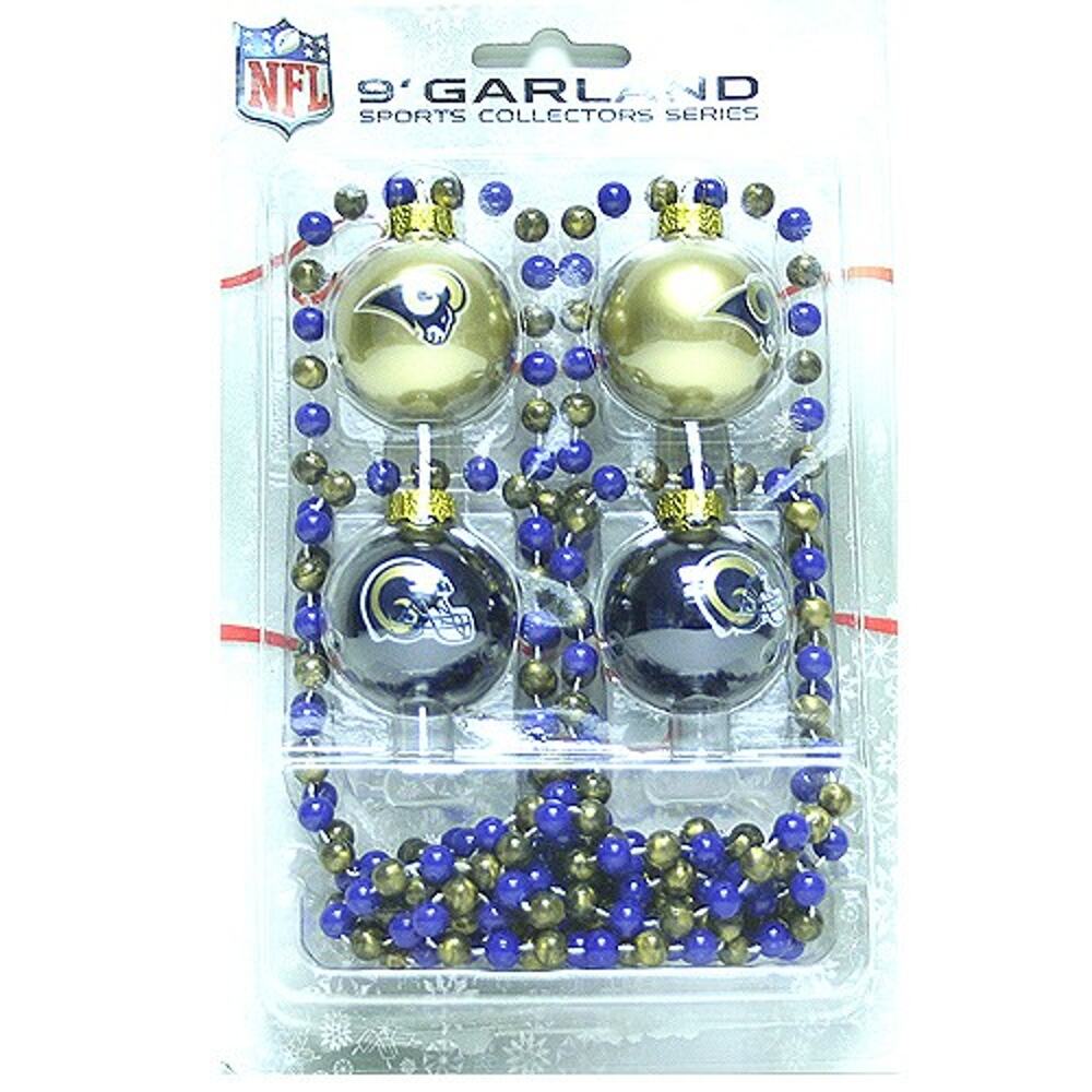 Los Angeles Rams 9' Christmas Garland Tree Ornaments Super Bowl Decorative